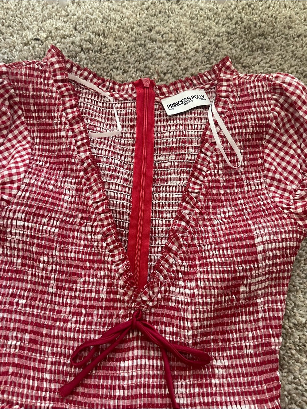 Princess Polly Gingham Red Romper - Picture 3 of 5